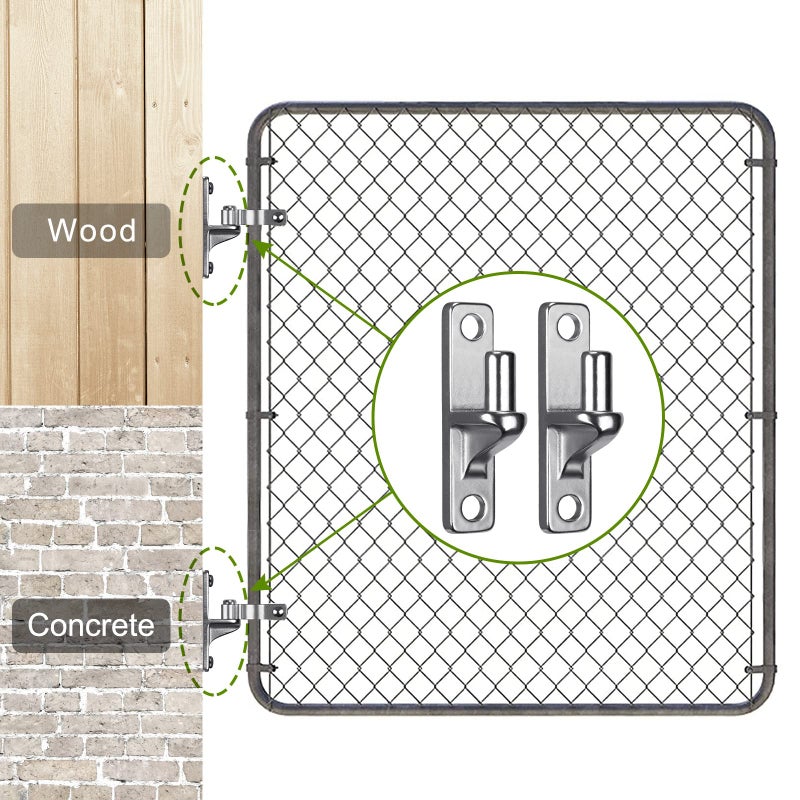 Insaga Cast Gate Hinges Heavy Duty  304 Stainless Steel Wall Mount Hinge With 5/8'' Pin  Durable Farm  Non-Welded Fence  Chain Link Fence  2Pcs - Image 2
